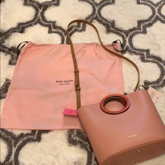 NWT Kate Spade Betty handbag tan & pink - Picture 2 of 7